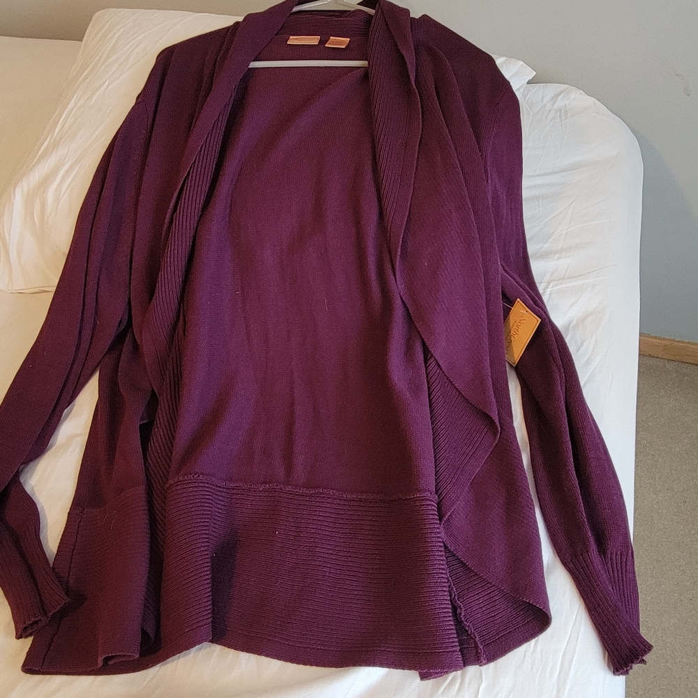 Purple cardigan